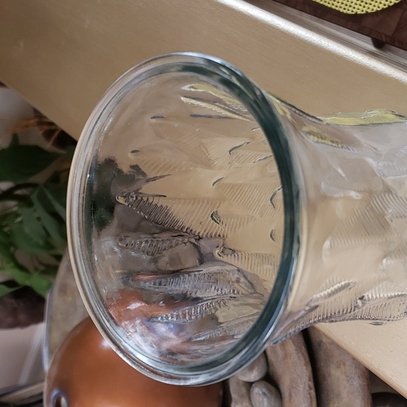 Clear Glass Embossed Vase - Picture 2 of 4